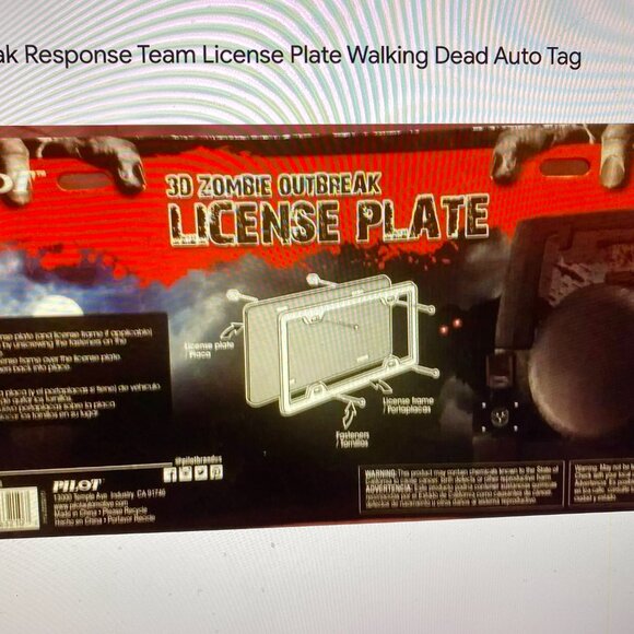 NIP~Pilot Brand " Zombie Response Team" License Plate - Picture 8 of 8